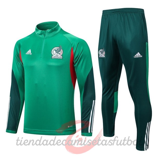 Conjunto Completo Sudadera Entrenamiento México 2022 Verde Camisetas Originales Baratas