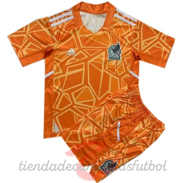 Portero Conjunto De Niños México 2022 Naranja Camisetas Originales Baratas