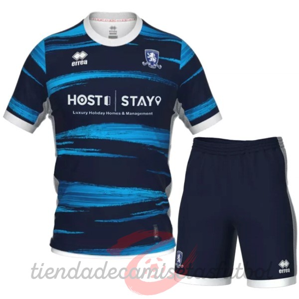 Segunda Conjunto De Niños Middlesbrough 2022 2023 Azul Camisetas Originales Baratas