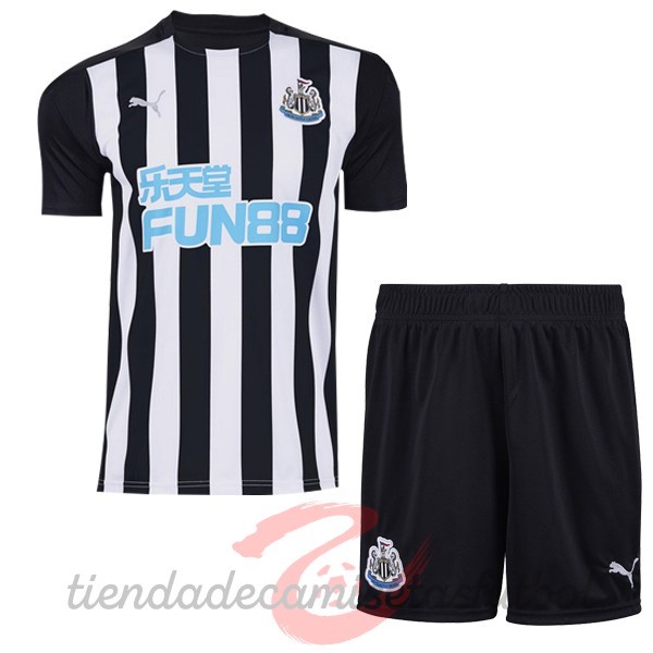 Casa Conjunto De Niños Newcastle United 2020 2021 Blanco Negro Camisetas Originales Baratas