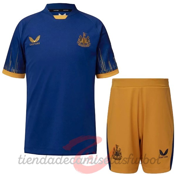 Segunda Conjunto De Niños Newcastle United 2022 2023 Azul Camisetas Originales Baratas