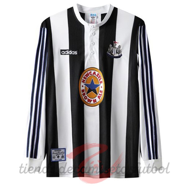 Casa Manga Larga Newcastle United Retro 1995 1997 Blanco Camisetas Originales Baratas