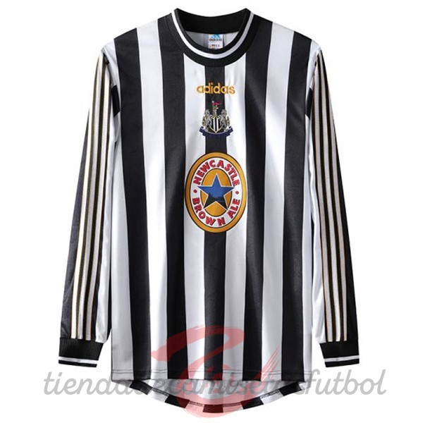 Casa Manga Larga Newcastle United Retro 1997 1999 Blanco Camisetas Originales Baratas