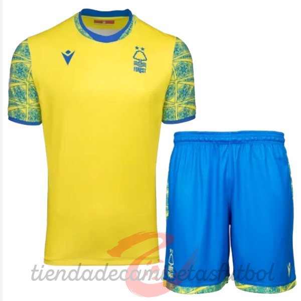 Segunda Conjunto De Niños Nottingham Forest 2022 2023 Amarillo Camisetas Originales Baratas
