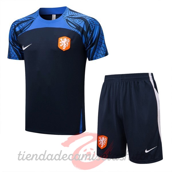 Entrenamiento Conjunto Completo Países Bajos 2022 Azul I Marino Camisetas Originales Baratas