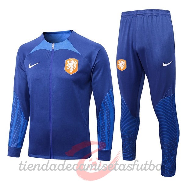 Chandal Niños Países Bajos 2022 I Azul Camisetas Originales Baratas