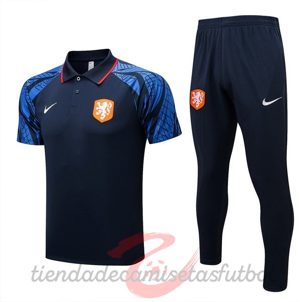 Conjunto Completo Polo Países Bajos 2022 Azul Marino Camisetas Originales Baratas