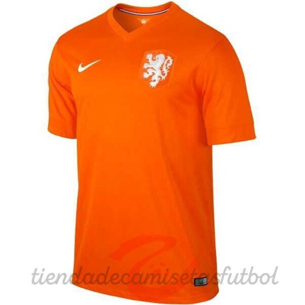 Casa Camiseta Países Bajos Retro 2014 Naranja Camisetas Originales Baratas
