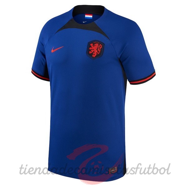 Segunda Camiseta Países Bajos 2022 Azul Camisetas Originales Baratas