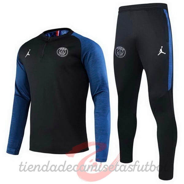 Chandal Paris Saint Germain 2020 2021 Negro Azul Camisetas Originales Baratas