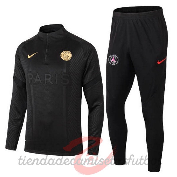 Chandal Paris Saint Germain 2020 2021 Negro Oro Camisetas Originales Baratas