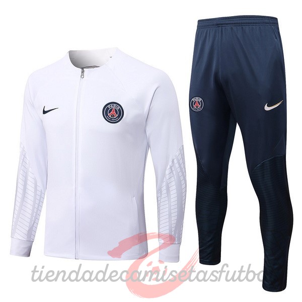 Chandal Paris Saint Germain 2022 2023 Blanco Azul Camisetas Originales Baratas