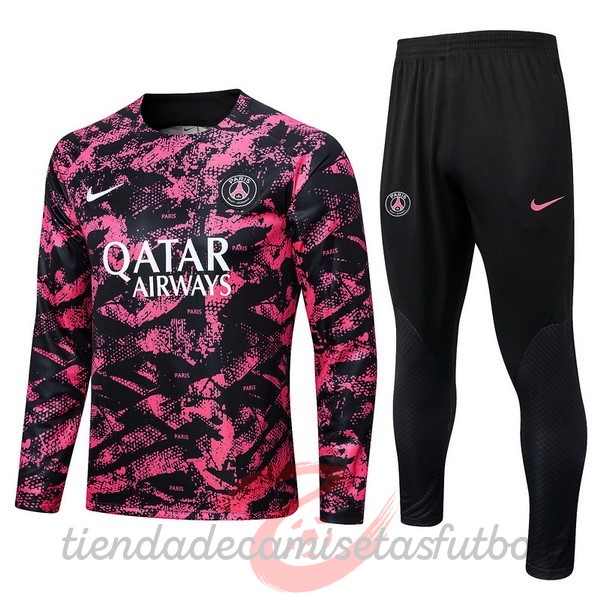Chandal Paris Saint Germain 2022 2023 Rosa I Negro Camisetas Originales Baratas