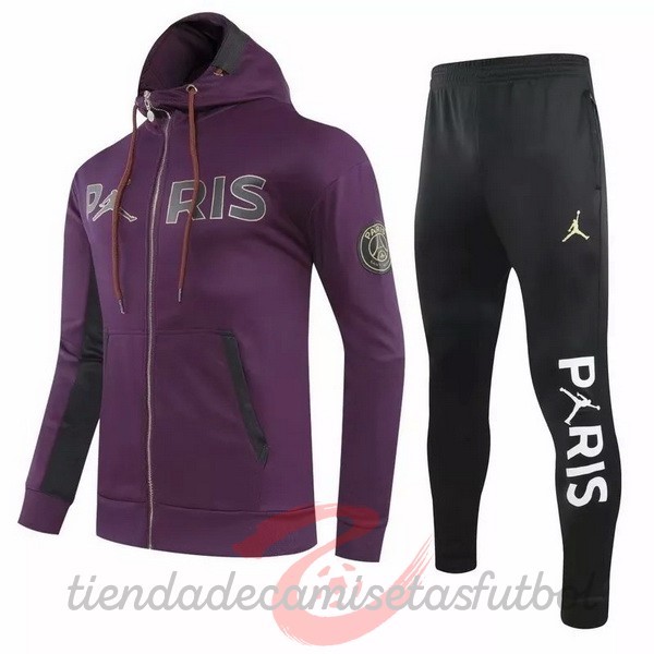 Chaqueta Con Capucha Paris Saint Germain 2020 2021 Purpura Negro Camisetas Originales Baratas