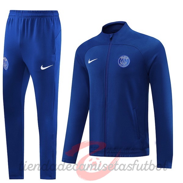 Conjunto Completo Ropa Deportiva Con Cremallera Larga Paris Saint Germain 2022 2023 Azul Camisetas Originales Baratas