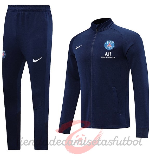 Conjunto Completo Ropa Deportiva Con Cremallera Larga Paris Saint Germain 2022 2023 Azul Marino Camisetas Originales Baratas