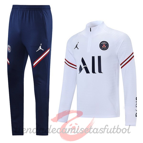 Conjunto Completo Sudadera Entrenamiento Paris Saint Germain 2022 2023 Azul Blanco Camisetas Originales Baratas