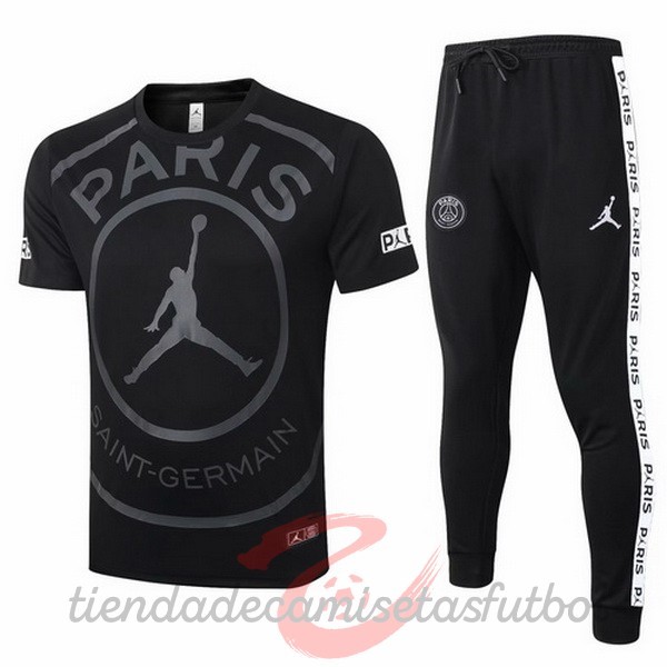 Entrenamiento Conjunto Completo Paris Saint Germain 2020 2021 Negro Camisetas Originales Baratas