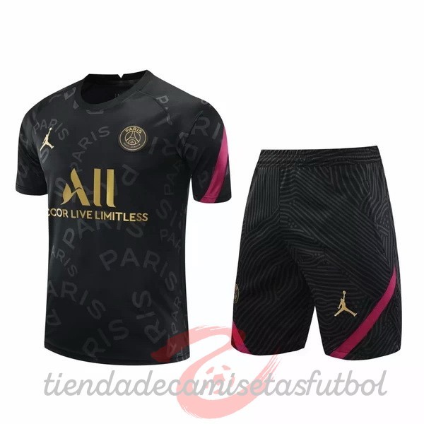 Entrenamiento Conjunto Completo Paris Saint Germain 2020 2021 Negro Oro Camisetas Originales Baratas