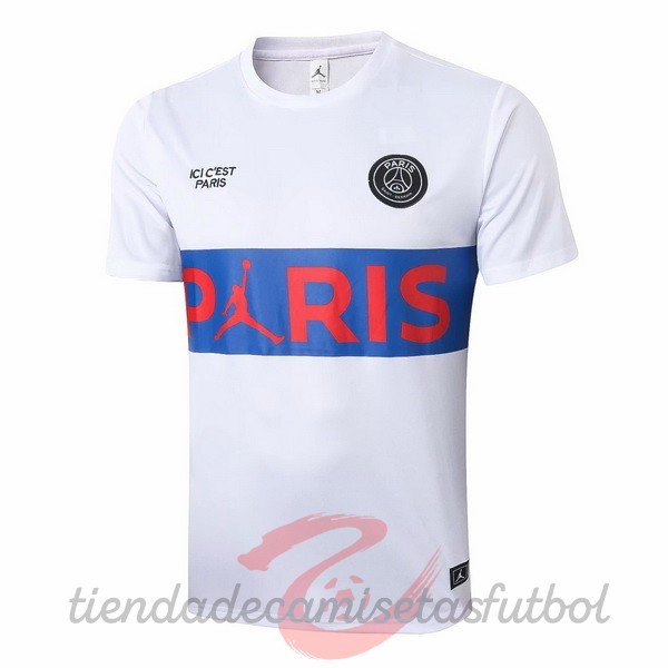 Entrenamiento Paris Saint Germain 2020 2021 Blanco Azul Camisetas Originales Baratas