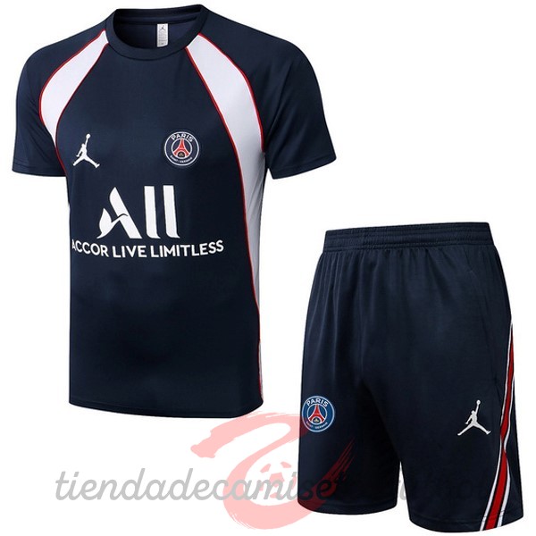 Entrenamiento Conjunto Completo Paris Saint Germain 2022 2023 Azul Blanco Rojo Camisetas Originales Baratas
