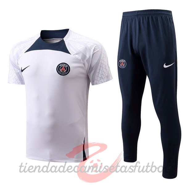 Entrenamiento Conjunto Completo Paris Saint Germain 2022 2023 Blanco I Azul Camisetas Originales Baratas