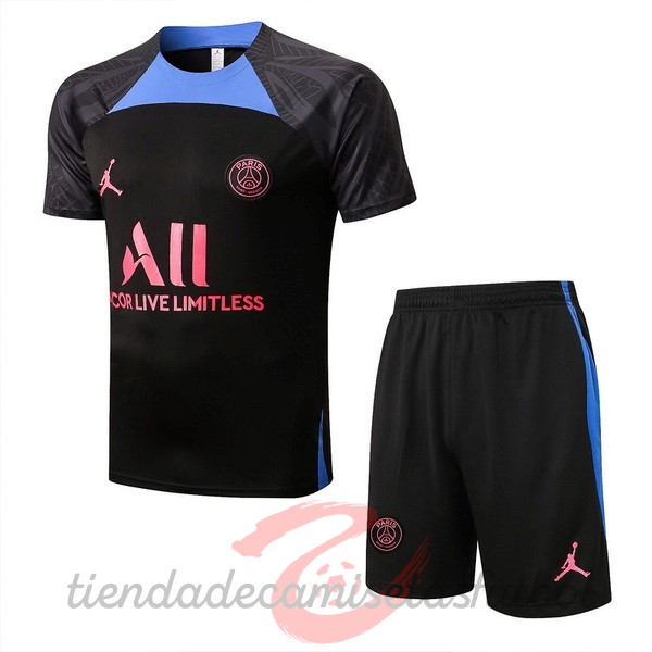 Entrenamiento Conjunto Completo Paris Saint Germain 2022 2023 Negro I Azul Camisetas Originales Baratas
