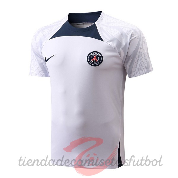 Entrenamiento Paris Saint Germain 2022 2023 Blanco Azul Camisetas Originales Baratas