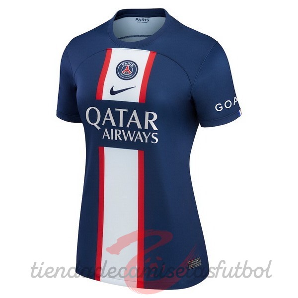 Casa Camiseta Mujer Paris Saint Germain 2022 2023 Azul Camisetas Originales Baratas