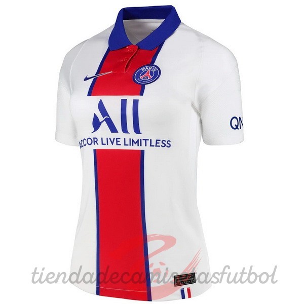 Segunda Camiseta Mujer Paris Saint Germain 2020 2021 Blanco Camisetas Originales Baratas