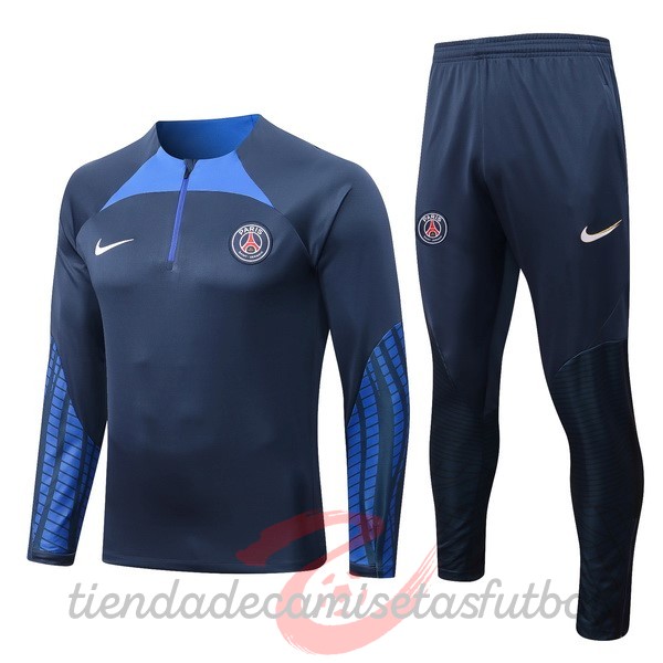 Chandal Niños Paris Saint Germain 2022 2023 Azul II Marino Camisetas Originales Baratas