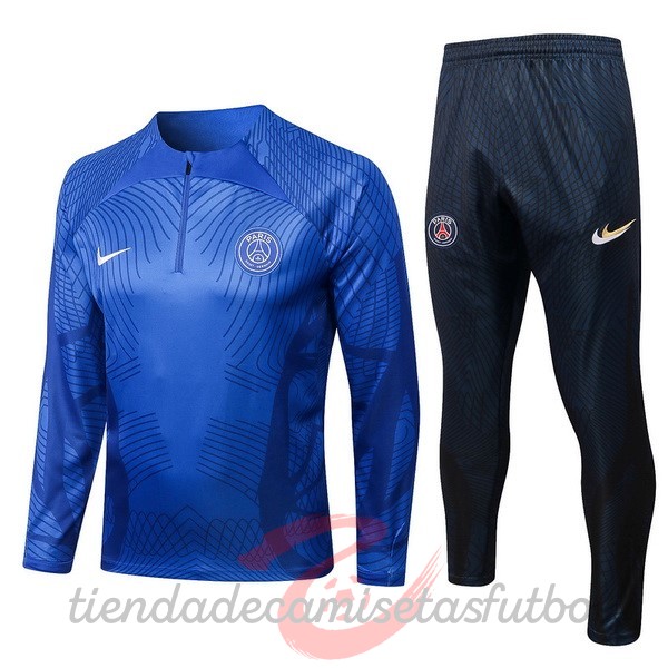 Chandal Niños Paris Saint Germain 2022 2023 Azul I Negro Camisetas Originales Baratas