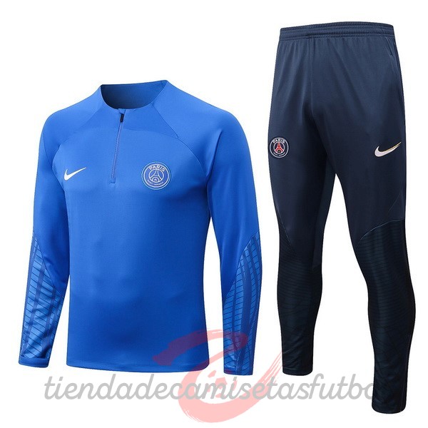 Chandal Niños Paris Saint Germain 2022 2023 Azul Negro Camisetas Originales Baratas