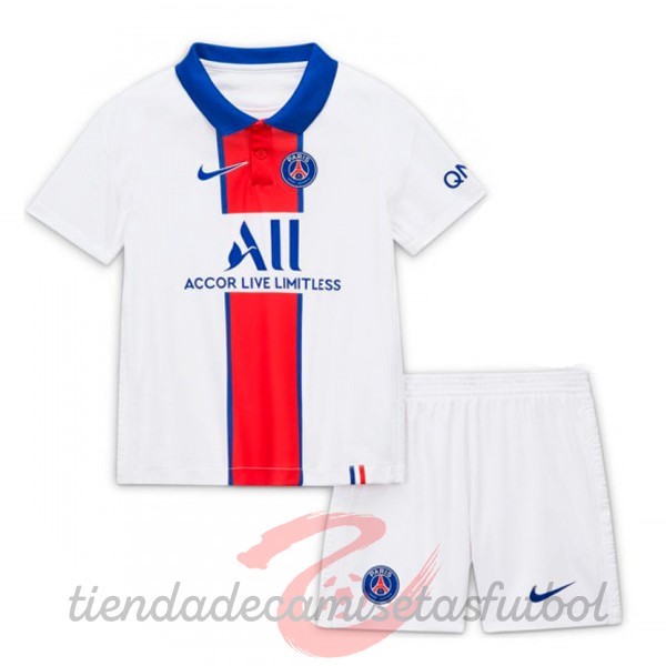 Segunda Conjunto De Niños Paris Saint Germain 2020 2021 Blanco Camisetas Originales Baratas