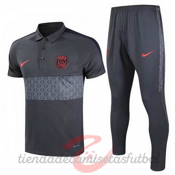 Conjunto Completo Polo Paris Saint Germain 2020 2021 Gris Camisetas Originales Baratas