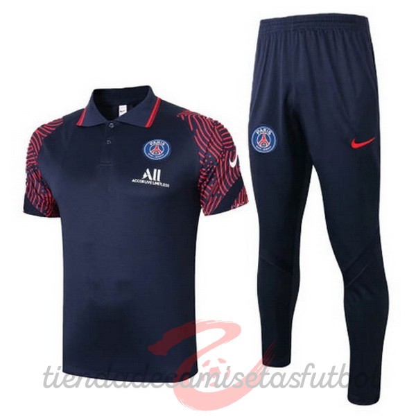 Conjunto Completo Polo Paris Saint Germain 2020 2021 Negro Rojo Camisetas Originales Baratas