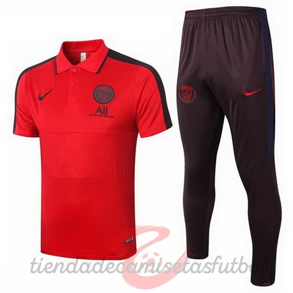 Conjunto Completo Polo Paris Saint Germain 2020 2021 Rojo Negro Camisetas Originales Baratas