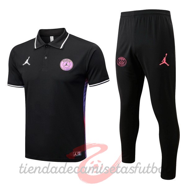 Conjunto Completo Polo Paris Saint Germain 2022 2023 Negro Purpura Camisetas Originales Baratas