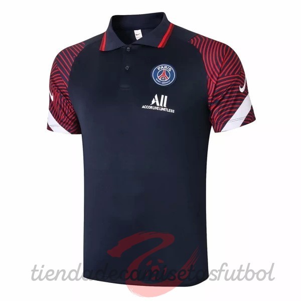 Polo Paris Saint Germain 2020 2021 Azul Marino Rojo Camisetas Originales Baratas
