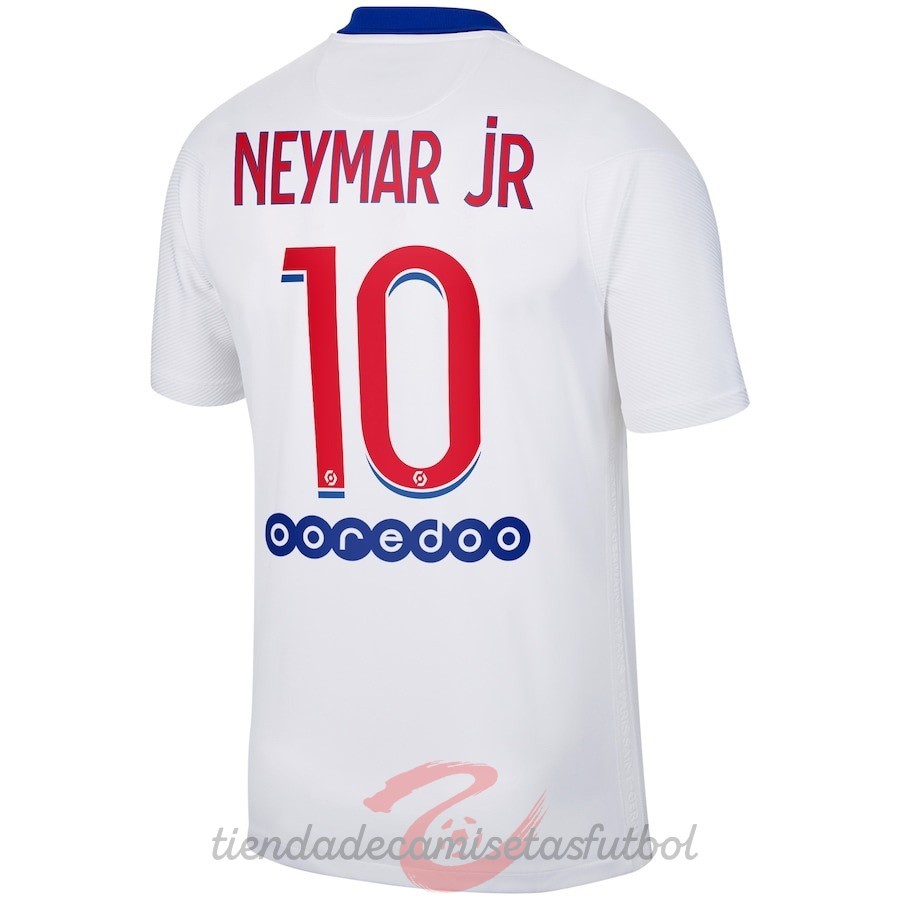 NO.10 Neymar JR Segunda Camiseta Paris Saint Germain 2020 2021 Blanco Camisetas Originales Baratas