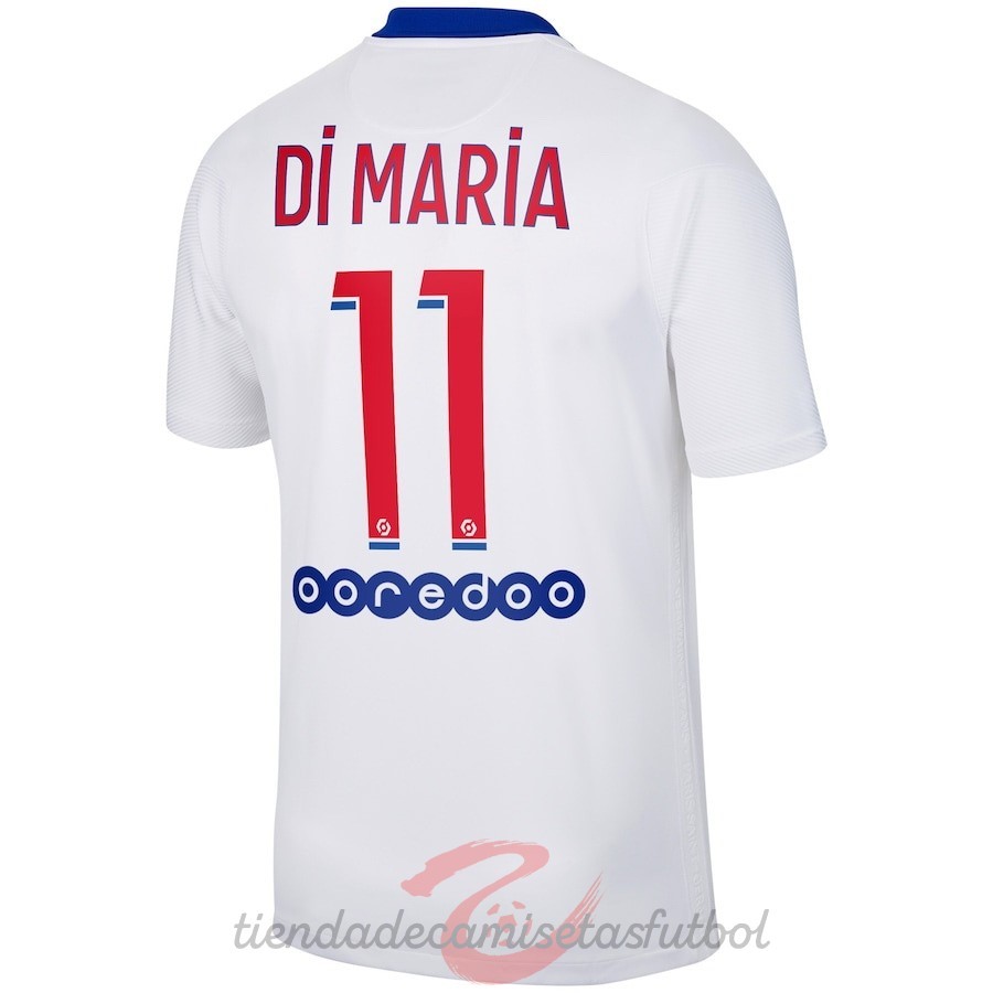 NO.11 Di Maria Segunda Camiseta Paris Saint Germain 2020 2021 Blanco Camisetas Originales Baratas