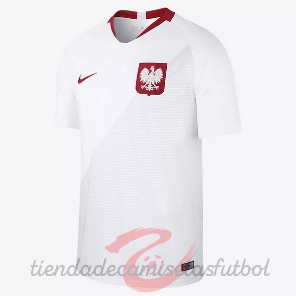 Casa Camiseta Polonia Retro 2018 Blanco Camisetas Originales Baratas