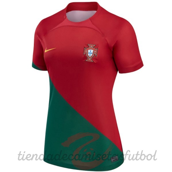 Casa Camiseta Mujer Portugal 2022 Rojo Camisetas Originales Baratas
