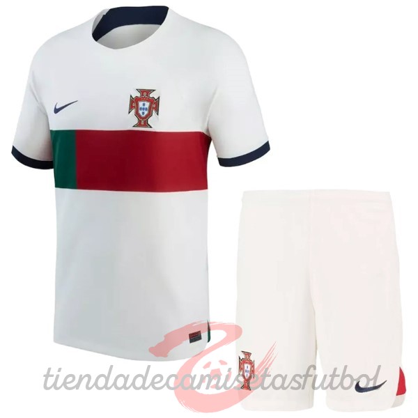 Segunda Conjunto De Niños Portugal 2022 Blanco Camisetas Originales Baratas