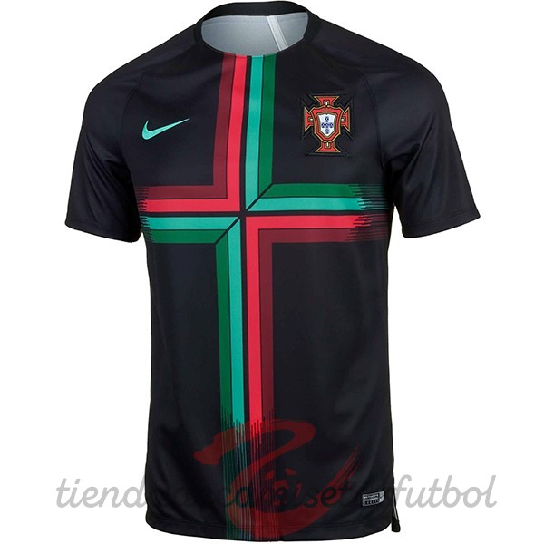 Pre Match Camiseta Portugal Retro 2018 Negro Camisetas Originales Baratas