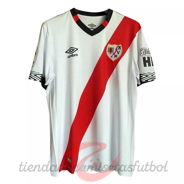 Casa Camiseta Rayo Vallecano 2020 2021 Blanco Rojo Camisetas Originales Baratas