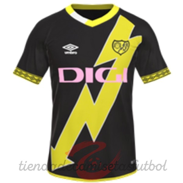 Tailandia Tercera Camiseta Rayo Vallecano 2022 2023 Negro Camisetas Originales Baratas