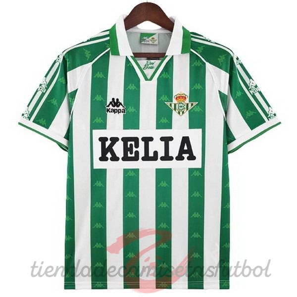 Casa Camiseta Real Betis Retro 1996 1997 Verde Blanco Camisetas Originales Baratas