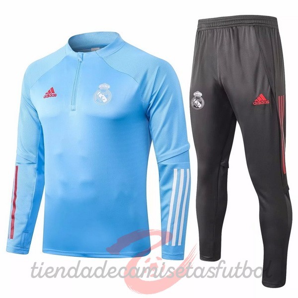Chandal Real Madrid 2020 2021 Azul Claro Gris Camisetas Originales Baratas