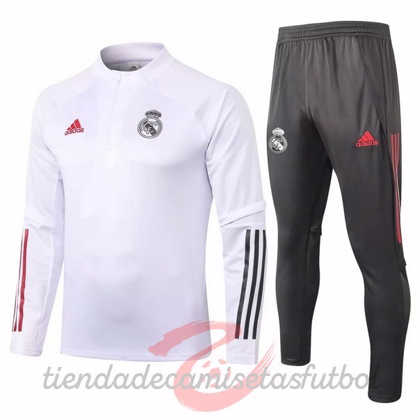 Chandal Real Madrid 2020 2021 Blanco Gris Camisetas Originales Baratas